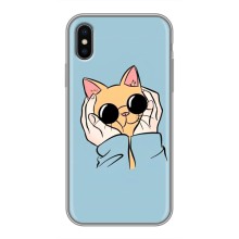 Чохол на Епл X з Котиками (VPrint) (Котик в окулярах)