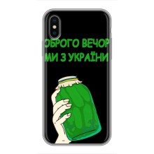 Чехол на iPhone X Украинский дизайн (Банка, Доброго вечора)