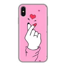 Чехол с принтом для iPhone X (AlphaPrint - Знак сердечка)