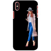 Чехол с картинкой Модные Девчонки iPhone X (Девушка со смартфоном)