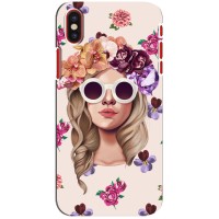 Чехол с картинкой Модные Девчонки iPhone X – Девушка в очках