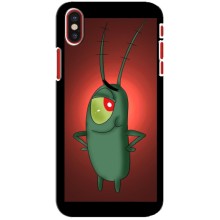Чехол с картинкой "Одноглазый Планктон" на iPhone X (Стильный Планктон)