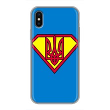 Чохол з картинкою (Патріотичний ГЕРБ) на iPhone X (Герб - супер герой)