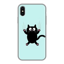 Чохол з принтом для iPhone X (AlphaPrint) Модні коти (Падаючий кіт)