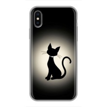 Чохол з принтом для iPhone X (AlphaPrint) Модні коти (Силует котика)