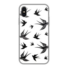 Чохол з пташками на iPhone X (VPrint) (Ластівки)