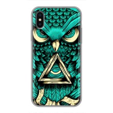 Чохол з пташками на iPhone X (VPrint) (Сова з оком)