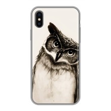 Чохол з пташками на iPhone X (VPrint) (Сова)