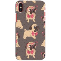 Чехол (ТПУ) Милые собачки для iPhone X – Собачки Мопсики
