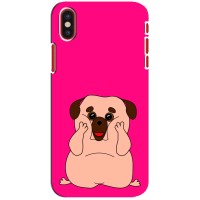 Чехол (ТПУ) Милые собачки для iPhone X – Веселый Мопсик