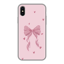 Чехол банты для iPhone X – Бант на розовом