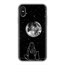 Чохол з малюнком кіт на iPhone X (Дівчина з котом)