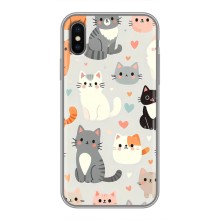 Чохол з малюнком кіт на iPhone X (Колаж котів)