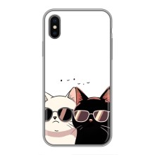 Чохол з малюнком кіт на iPhone X (Коти в окулярах)