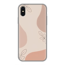 Чехол цветочный дизайн для iPhone X – Коричневый фон