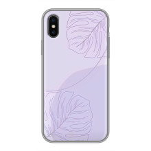 Чехол цветочный дизайн для iPhone X – Монстера фиолетовая