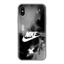 Чехол с логотипом Найк на iPhone X (Найк дымчатый)