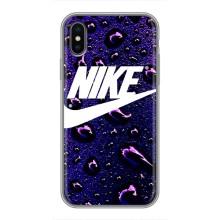 Чехол с логотипом Найк на iPhone X (Найк на фиолетовом)