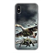 Чехол с мемами тралалело тралала для iPhone X – Гусини и крокодило
