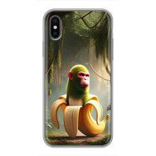 Чехол с мемами тралалело тралала для iPhone X – Шимпанзини бананини