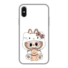 Чехол с принтом Лабубу для iPhone X – Белый Лабубу