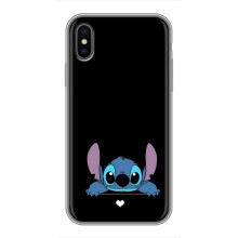 Чехол с принтом Стич на iPhone X (Стич на черном)