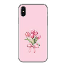 Чохол з розовим принтом для iPhone X (Букет квітів)