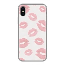 Чохол з розовим принтом для iPhone X (Рожеві губи)