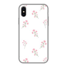Чохол з розовим принтом для iPhone X (Рожеві квіти)