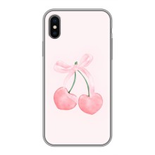 Чохол з розовим принтом для iPhone X (Рожеві вишні)