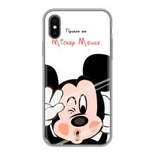 Эксклюзивный чехол для iPhone X (AlphaPrint - Мультяшные) (Маус Микки)