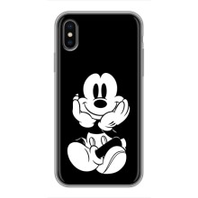 Эксклюзивный чехол для iPhone X (AlphaPrint - Мультяшные) (Микки на черном)