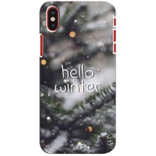 Новорічні, Святкові Чохли для iPhone X - 2024 год (Hello winter)