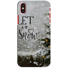 Новорічні, Святкові Чохли для iPhone X - 2024 год (Let it snow)