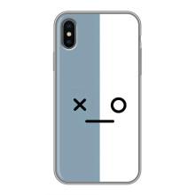 Чохли (ТПУ) (смішні стікери) для iPhone X – Сіро-білий