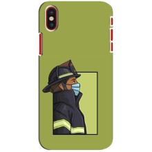 Силиконовый бампер (Работники) на iPhone X – Пожарник