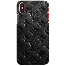 Текстурный Чехол Louis Vuitton для Айфон 10 – Черный ЛВ