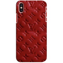 Текстурный Чехол Louis Vuitton для Айфон 10 (Красный ЛВ)