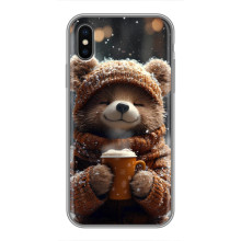 Друкований чохол 'Звірята з кавою' для iPhone X – Мішка з кавою