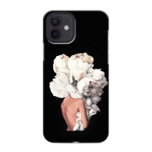 Чехлы (ART) Цветы на iPhone 12 mini (VPrint) (Белые цветы)