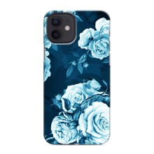 Чехлы (ART) Цветы на iPhone 12 mini (VPrint) (Голубые Бутоны)