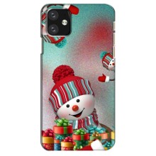 Чехлы на Новый Год iPhone 12 mini – Снеговик в шапке
