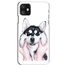 Чехол с Хаски для iPhone 12 mini - (AlphaPrint) (Хаски улыбака)