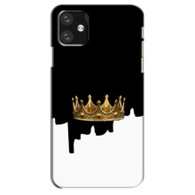 Чехол (Корона на чёрном фоне) для Айфон 12 Мини – Золотая корона