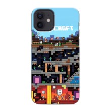 Чехол Майнкрафт на iPhone 12 mini (AlphaPrint) Minecraft (фон Minecraft)