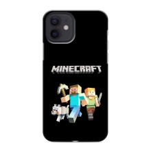 Чехол Майнкрафт на iPhone 12 mini (AlphaPrint) Minecraft (герои Minecraft)