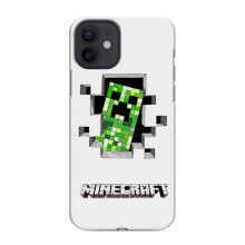Чехол Майнкрафт на iPhone 12 mini (AlphaPrint) Minecraft (крипер Майнкрафт)