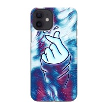 Чехол с принтом для iPhone 12 mini (AlphaPrint - Знак сердечка) – Радужное сердце