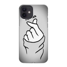 Чехол с принтом для iPhone 12 mini (AlphaPrint - Знак сердечка) – Значок Love