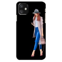 Чехол с картинкой Модные Девчонки iPhone 12 mini (Девушка со смартфоном)